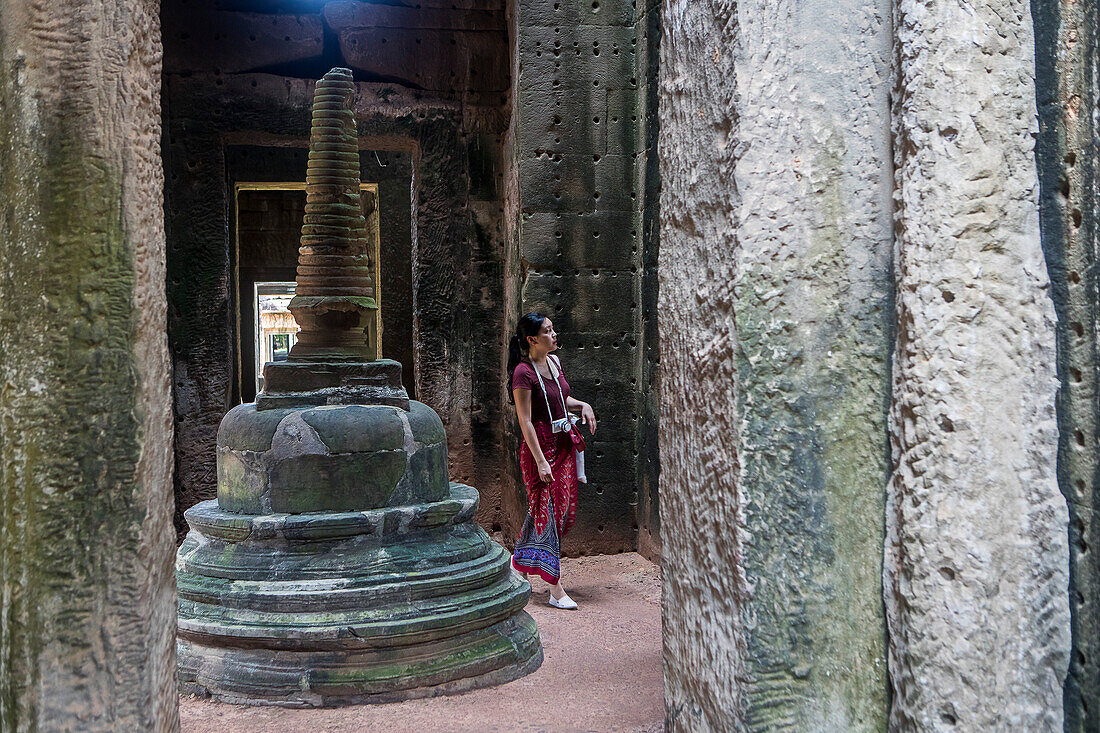 Stupa, im Preah-Khan-Tempel, Archäologischer Park Angkor, Siem Reap, Kambodscha