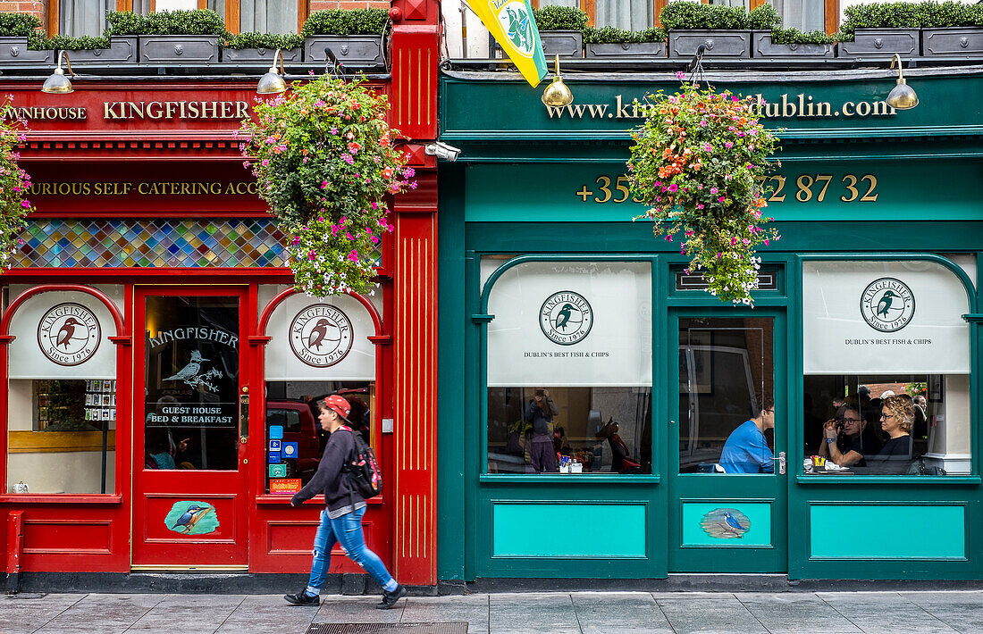 Facade of Kingfisher restaurnt, Parnell street, Dublin, Ireland
