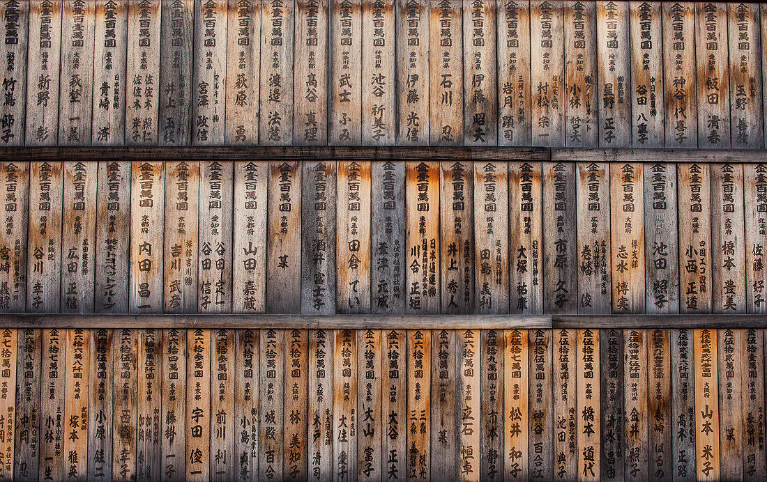 Wishing plates at Fushimi Inari-Taisha sanctuary,Kyoto, Japan