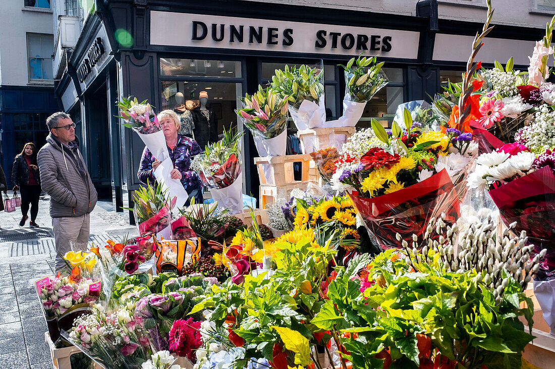 Flower stand, in Grafton Street, Dublin, Ireland