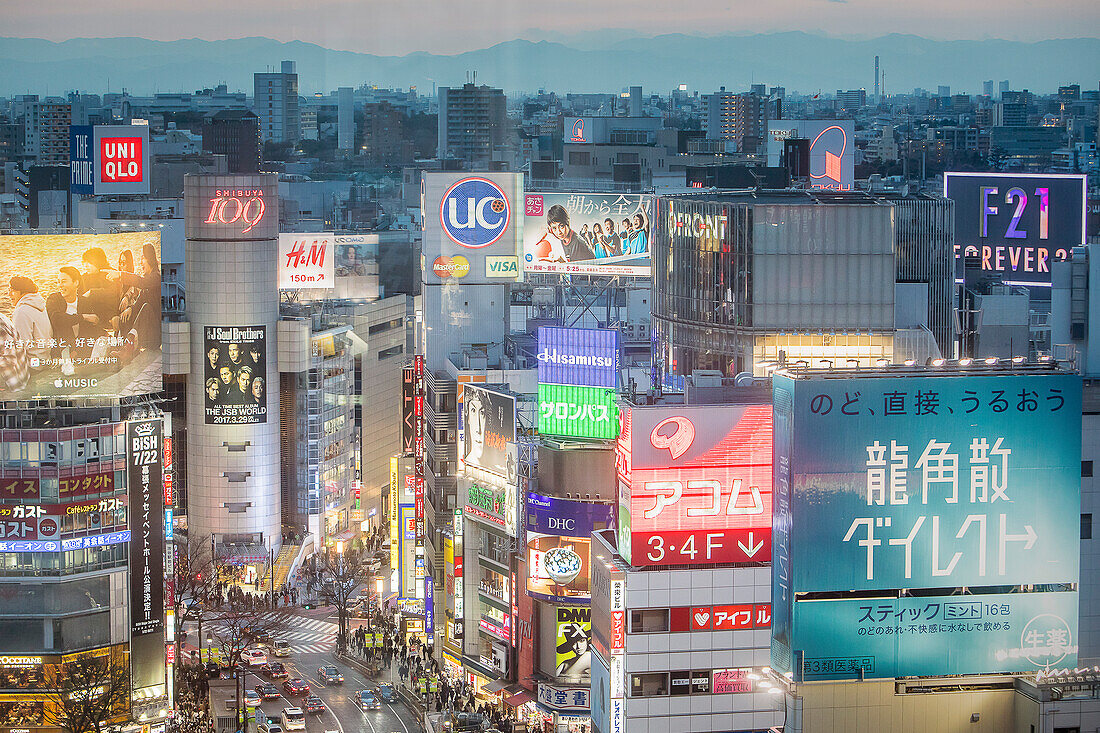 Shibuya-Skyline. Tokio-Stadt, Japan