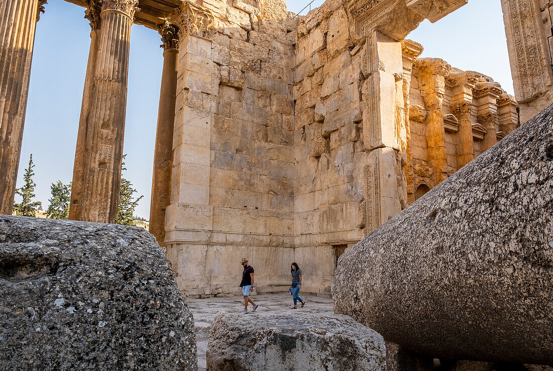 Innenraum, Bacchus-Tempel, Baalbeck, Bekaa-Tal, Libanon