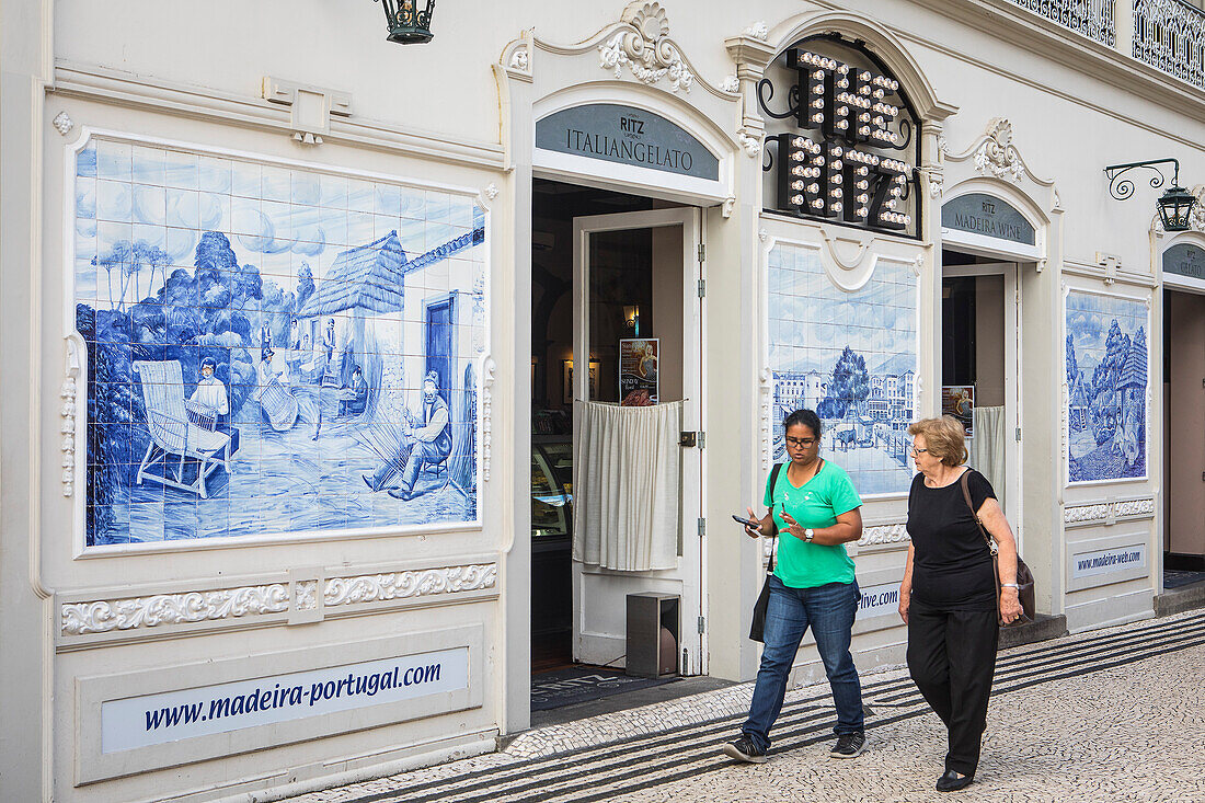Facade of Ritz Cafe, Av Arriaga, Funchal, Madeira