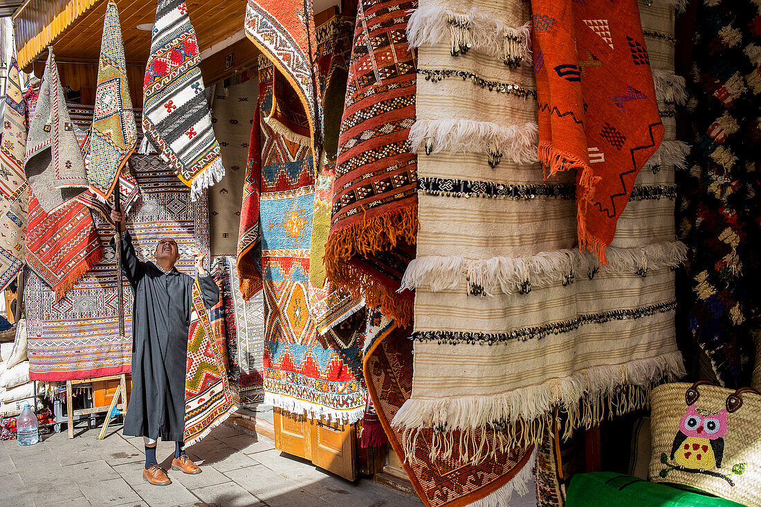 Souk of carpets, medina, Rabat. Morocco