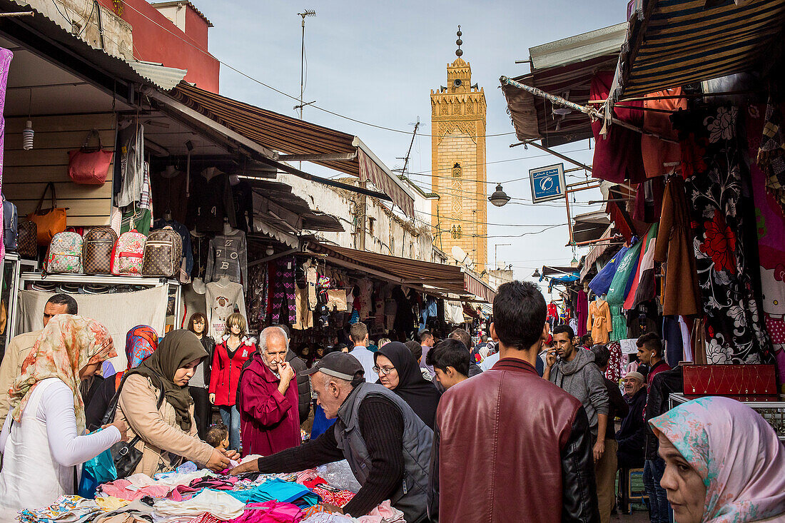 Street market, Souika street, medina, Rabat. Morocco