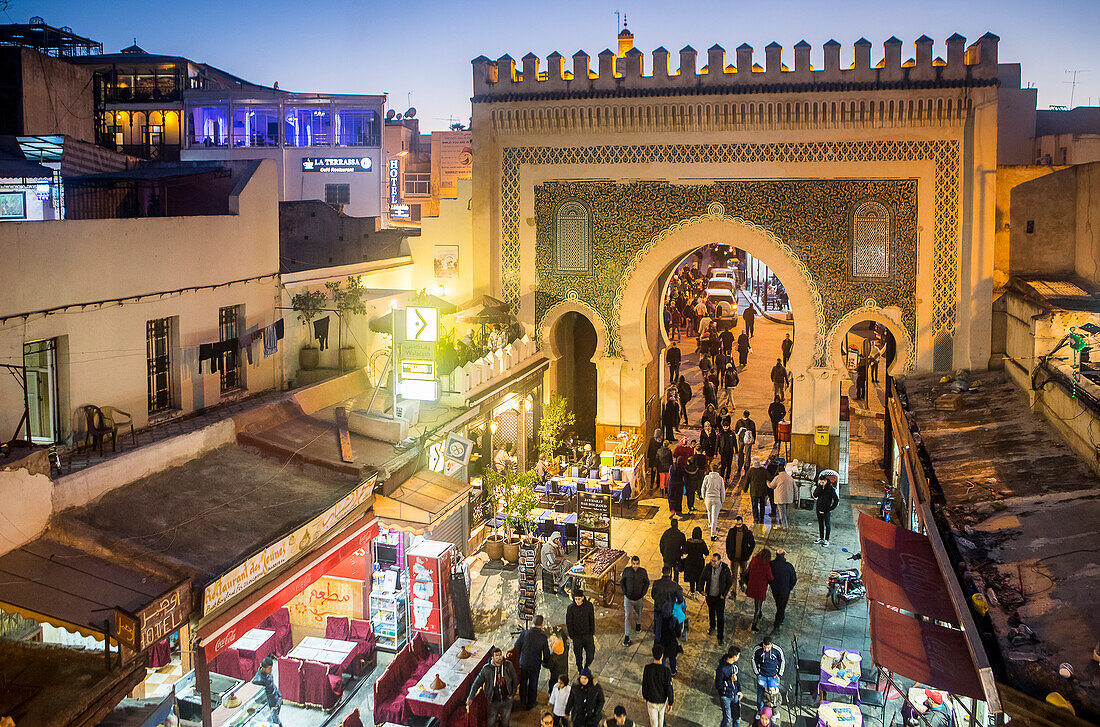 Bab Bou Jeloud gate, medina,Fez.Morocco