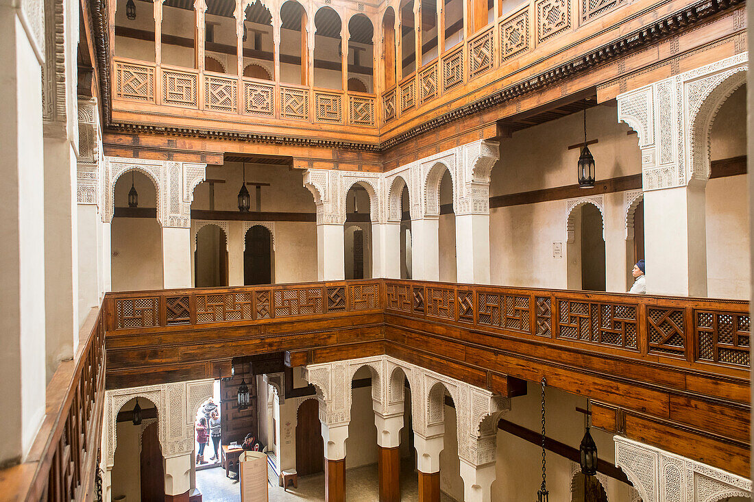 Museum für Kunst und Holzhandwerk von Nejjarine, Funduq oder Karawanserei. Fes, Marokko