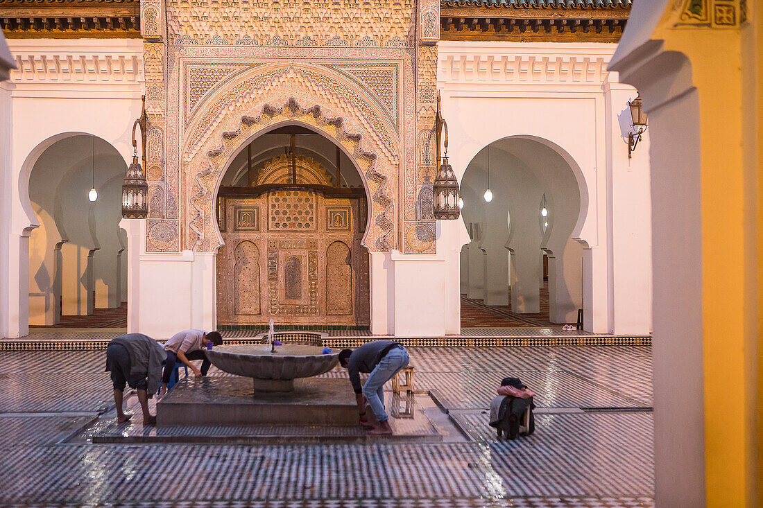 Al-Qaraouiyine-Moschee und -Universität. Universität von al-Qarawiyyin, auch Al-Karaouine geschrieben, Medina. Fez. Marokko