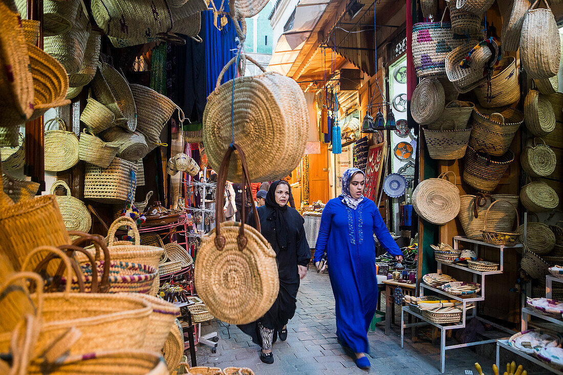 Basketry shop, medina, Fez. Morocco