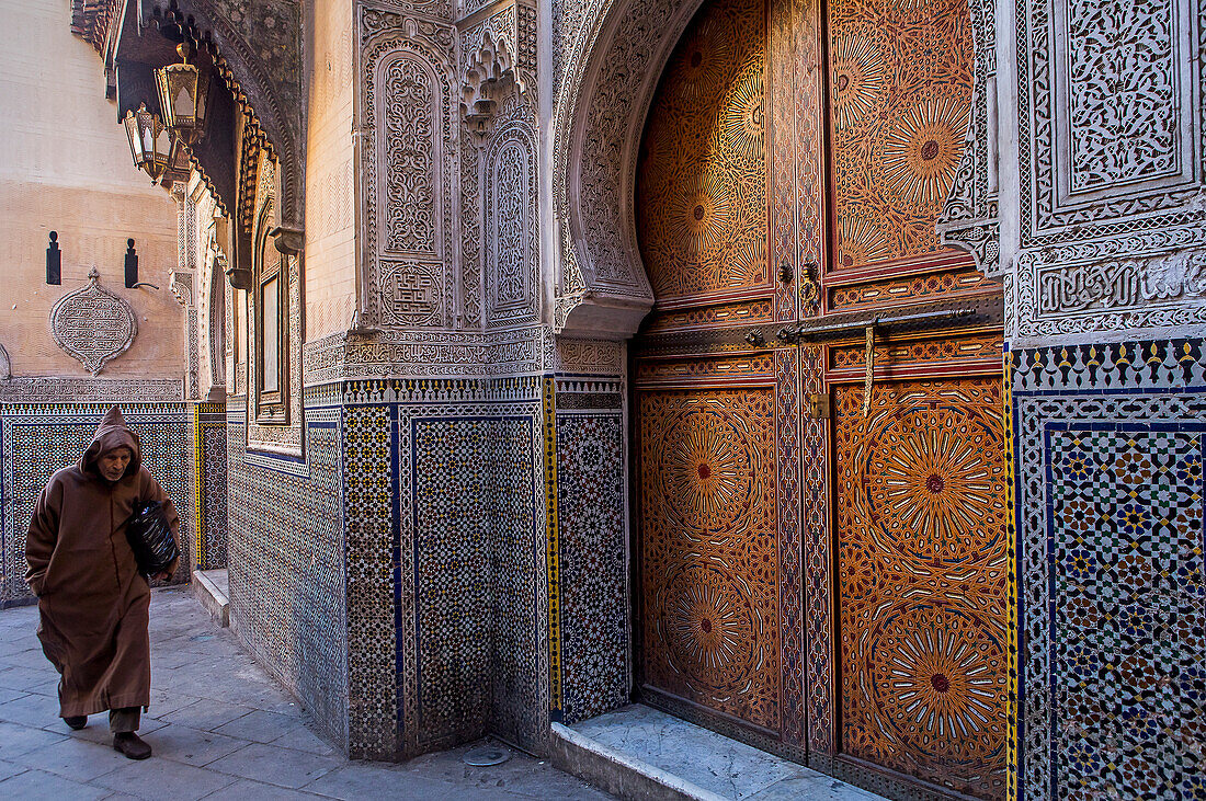 Fassade der Zaouia Sidi Ahmed Tijani, Medina, Fes.Marokko