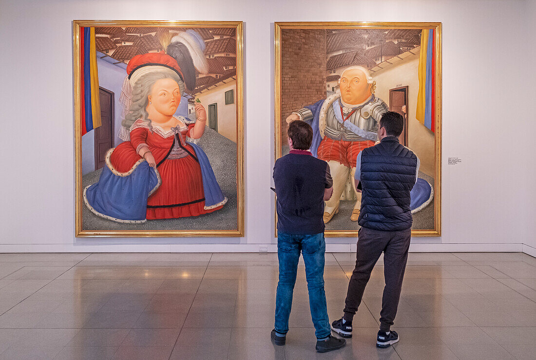 `Visita de Luis XVI y Maria Antonieta a Medellín´. Paintings by Fernando Botero, Antioquia Museum, Museo de Antioquia, Medellín, Colombia