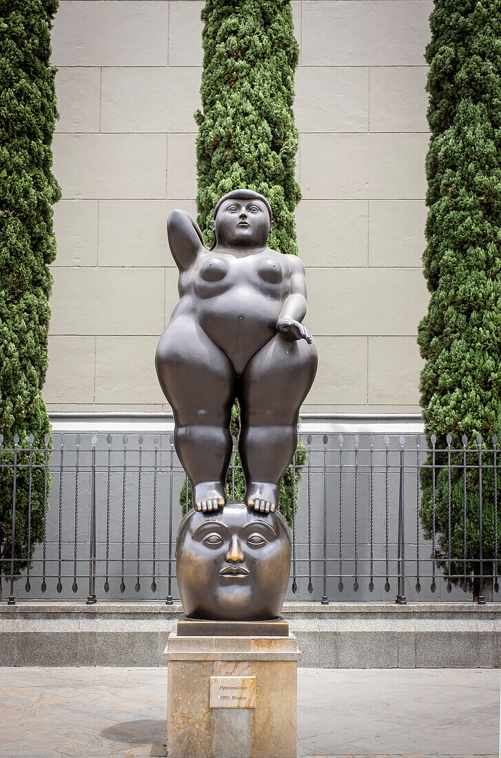 Pensamiento or thought sculpture by Fernando Botero, in Plaza Botero, Botero square, Medellín, Colombia