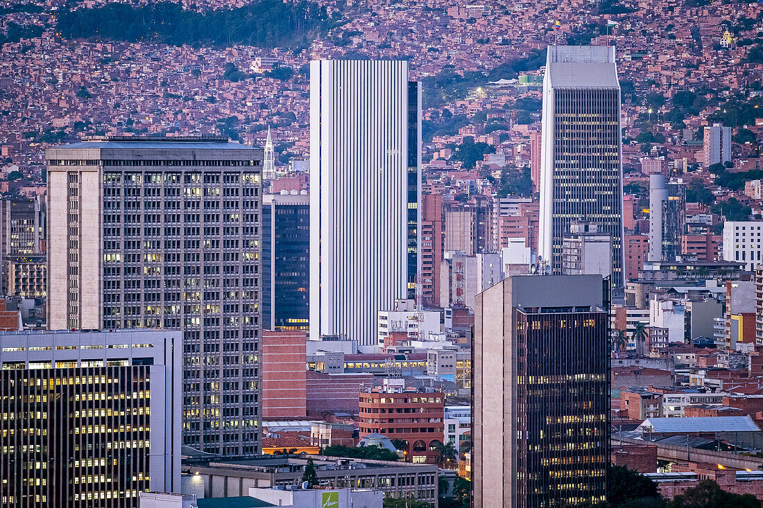 Skyline, Stadtzentrum, Stadtzentrum, centro, Medellín, Kolumbien