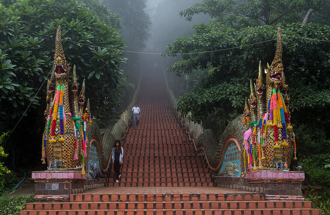 Naga-Treppe, Wat Phra That Doi Suthep-Tempel in Chiang Mai, Thailand