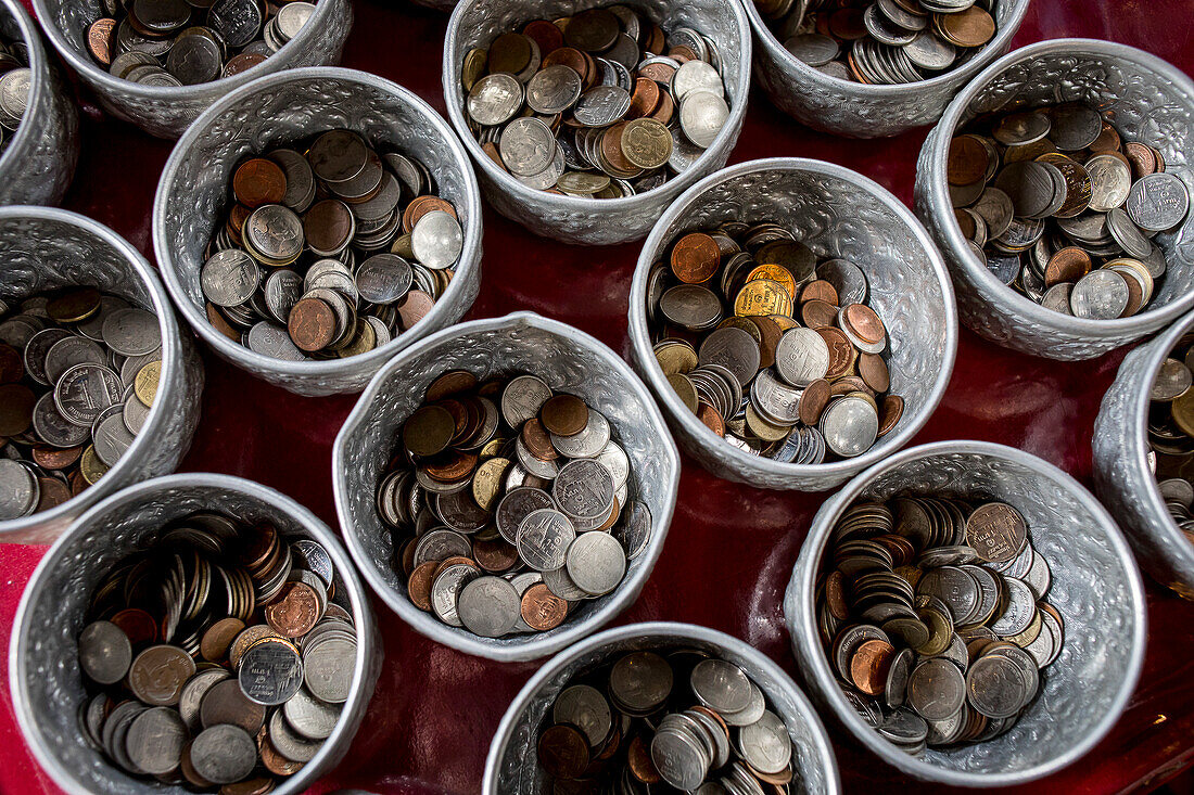 Donation, in Wat Phan Tao temple, Chiang Mai, Thailand