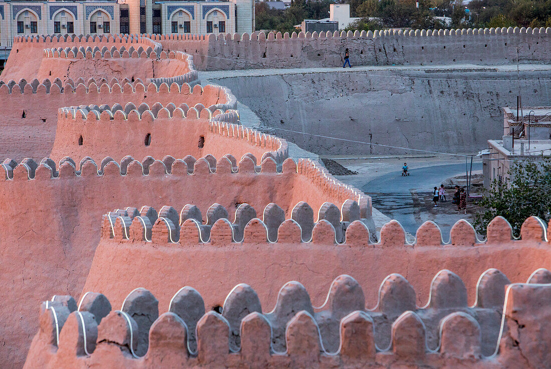 Mauern von Ichon-Qala oder alte Stadt, Chiwa, Usbekistan