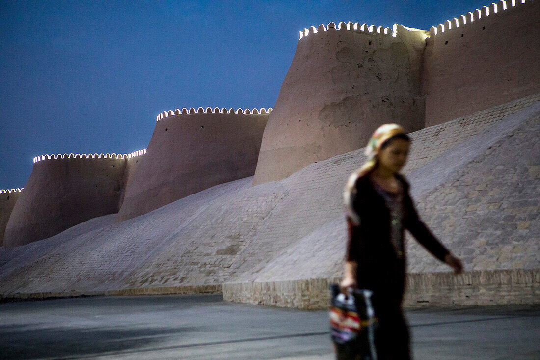 Mauern von Ichon-Qala oder alte Stadt, Chiwa, Usbekistan