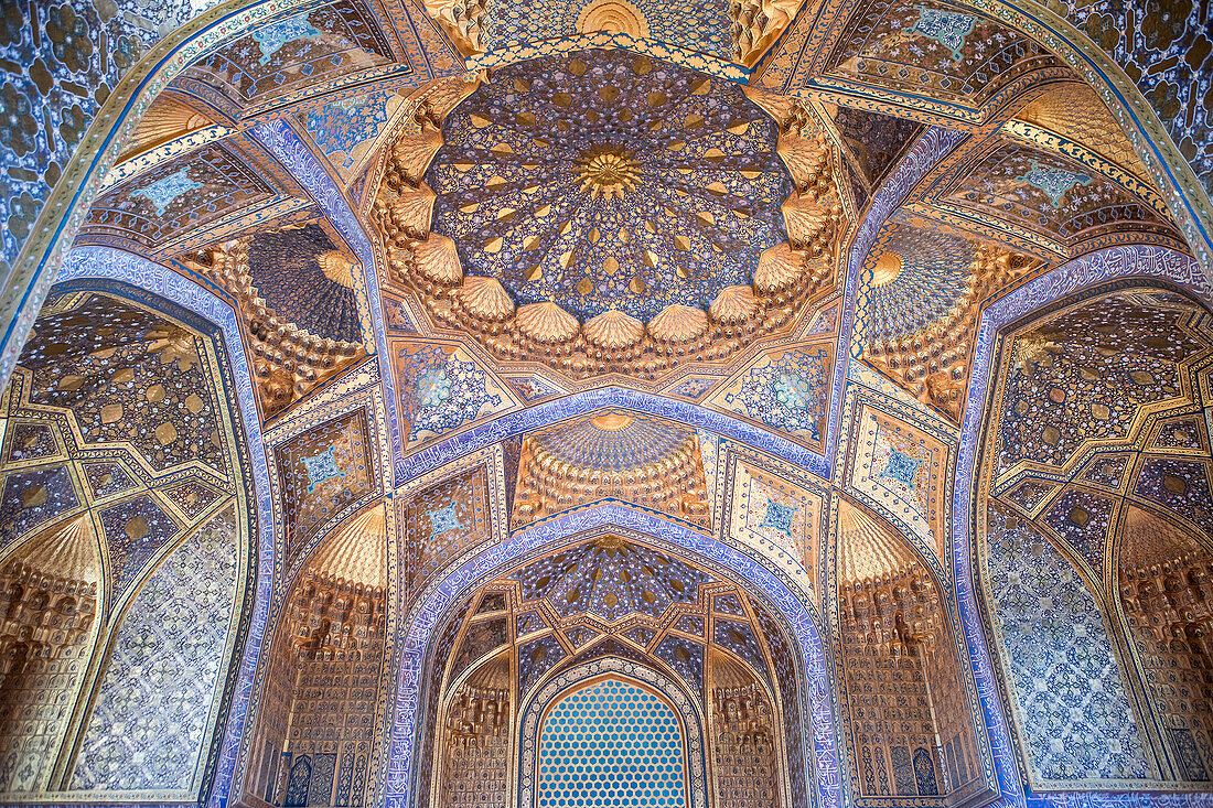 Decke des Ak Saray-Mausoleums, Samarkand, Usbekistan