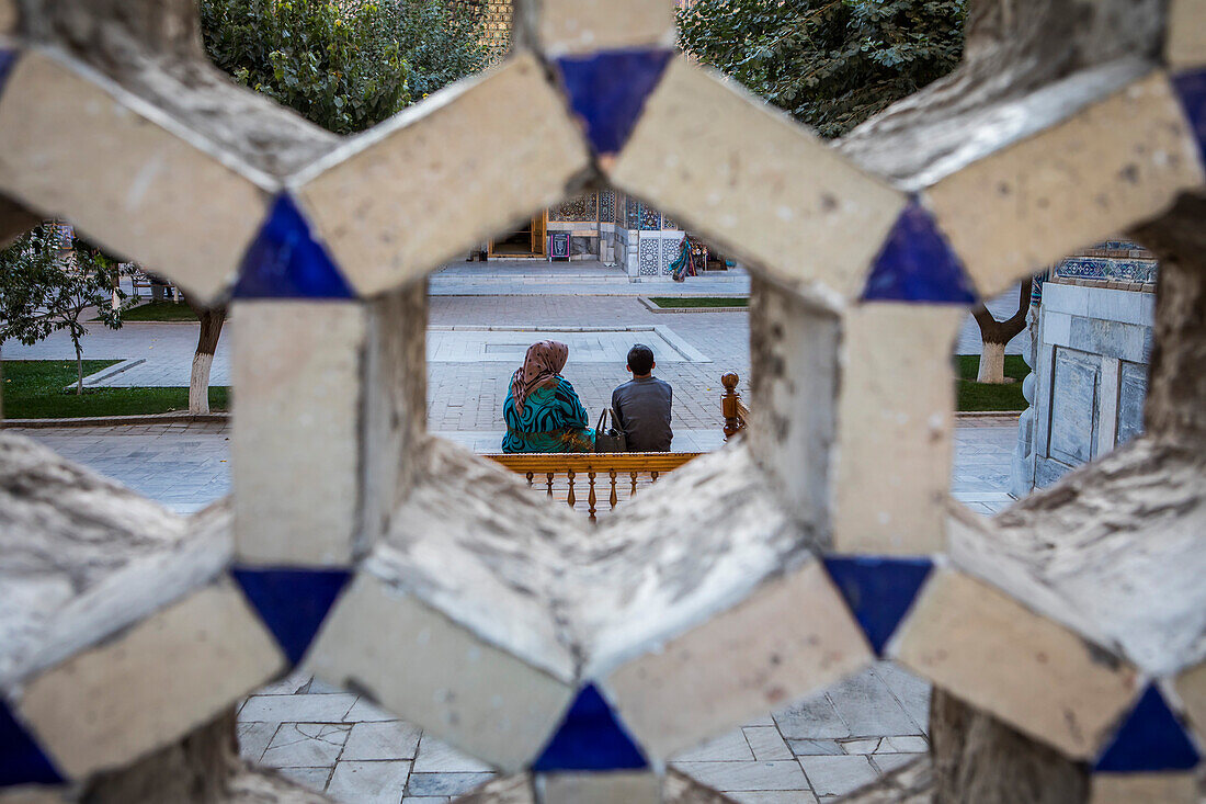 Innenhof der Ulugbek-Medressa, Registan, Samarkand, Usbekistan