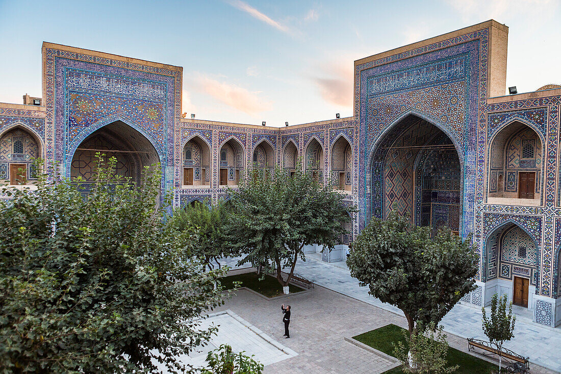 Courtyard of Ulugbek Medressa, Registan, Samarkand, Uzbekistan