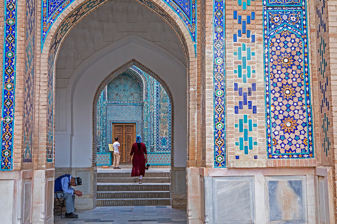 Moschee-Khanqah von Tuman Aqa, Schah-i-Zinda-Komplex, Samarkand, Usbekistan