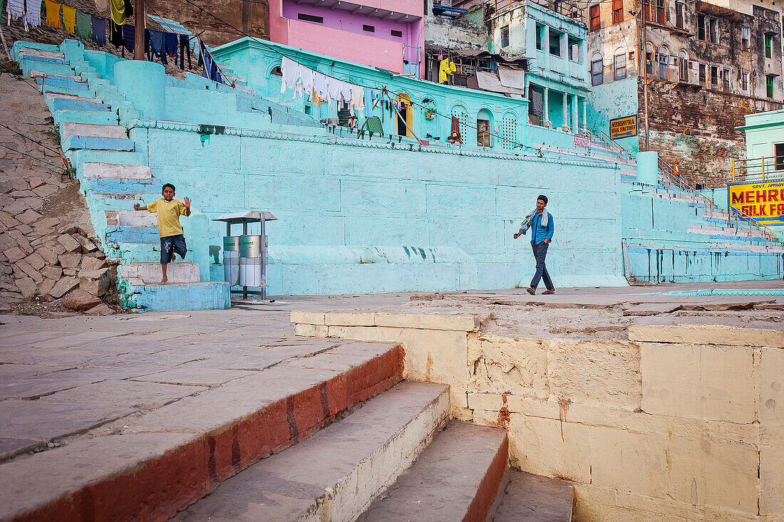 Panch Ganga Ghat, in Ganges river, Varanasi, Uttar Pradesh, India.