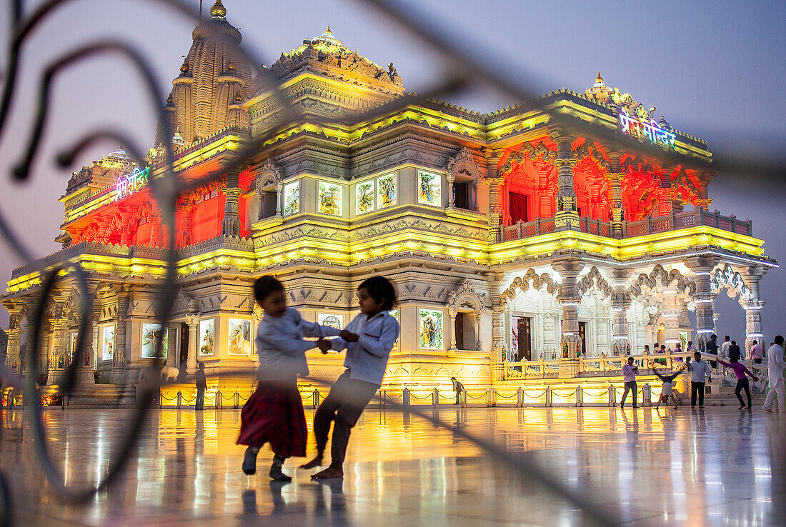 Prem Mandir ( love temple) Temple of Divine Love, Vrindavan, Mathura, Uttar Pradesh, India