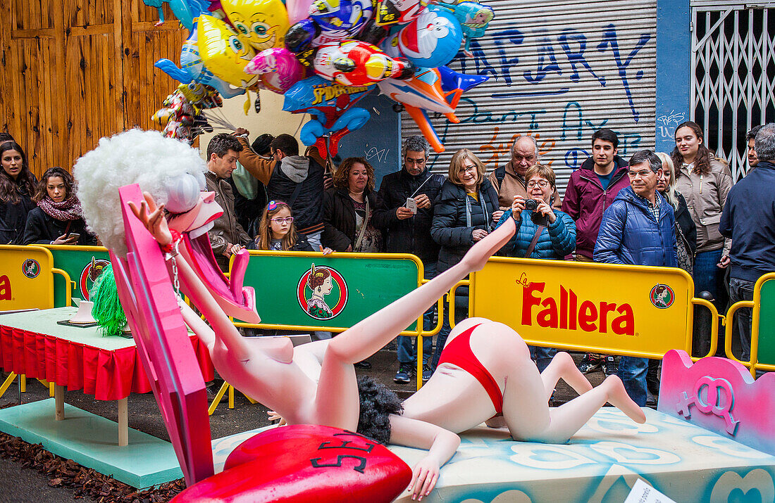 erotische Falla, Fallas-Festival, Valencia, Spanien