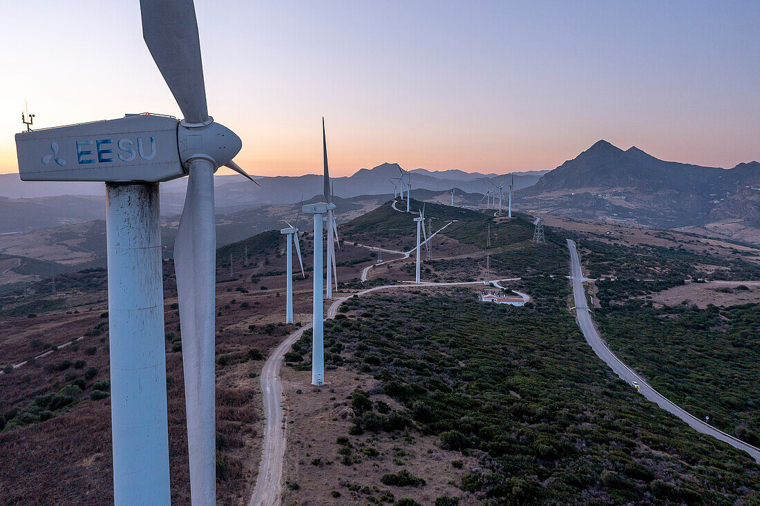 Wind power plant, in Casares, Malaga, Spain
