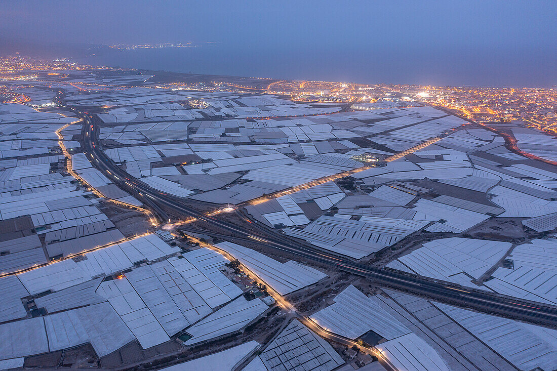 Greenhouses. Sea of plastics. Roquetas de Mar, Alameria, Spain