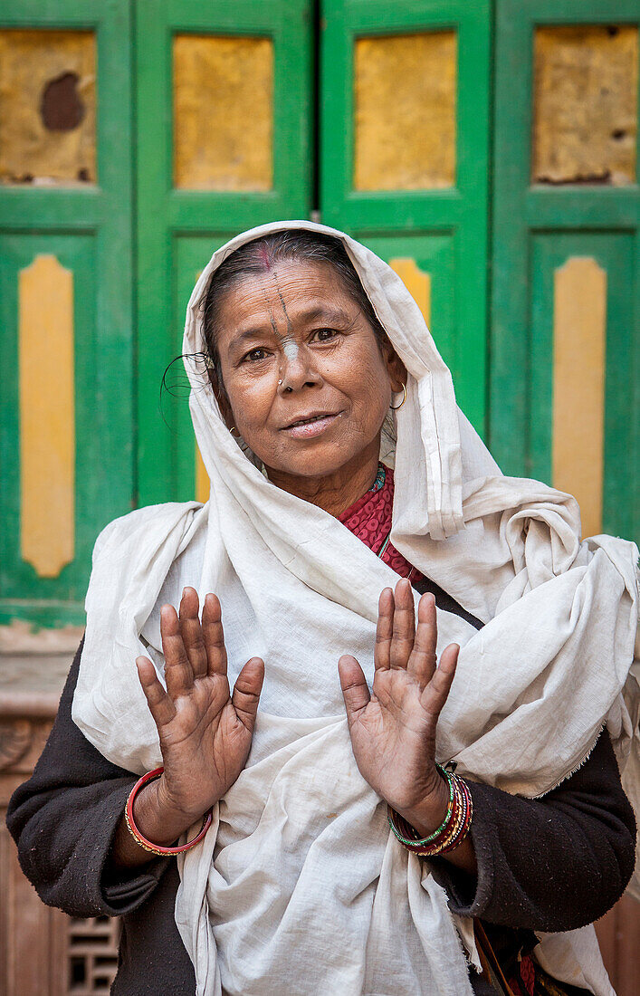 Portrait of widow, Vrindavan, Mathura district, India