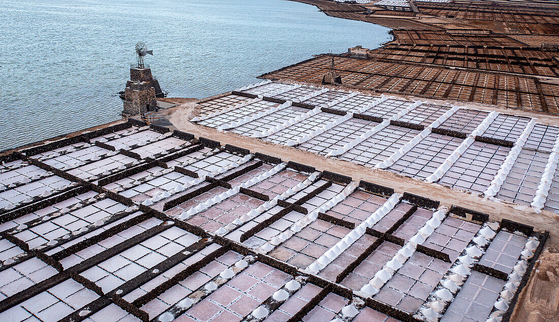 Salinas (saltworks) de Janubio, in Lanzarote island, Canary islands, Spain