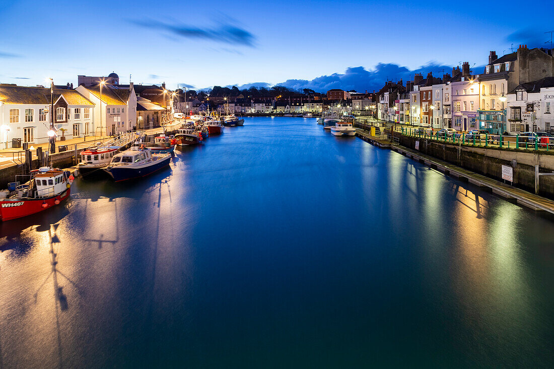 Morning view of the Weymouth harbor. Weymouth, Jurassic coast, Dorset, England, United Kingdom.