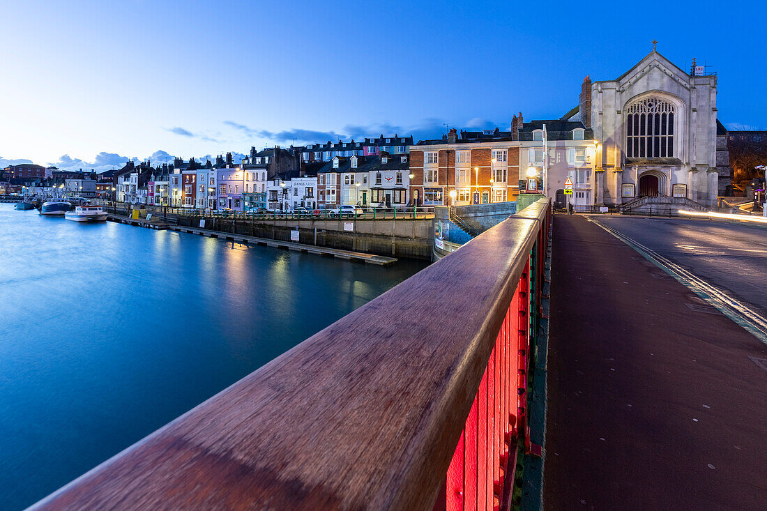 Morning view of the Weymouth harbor. Weymouth, Jurassic coast, Dorset, England, United Kingdom.