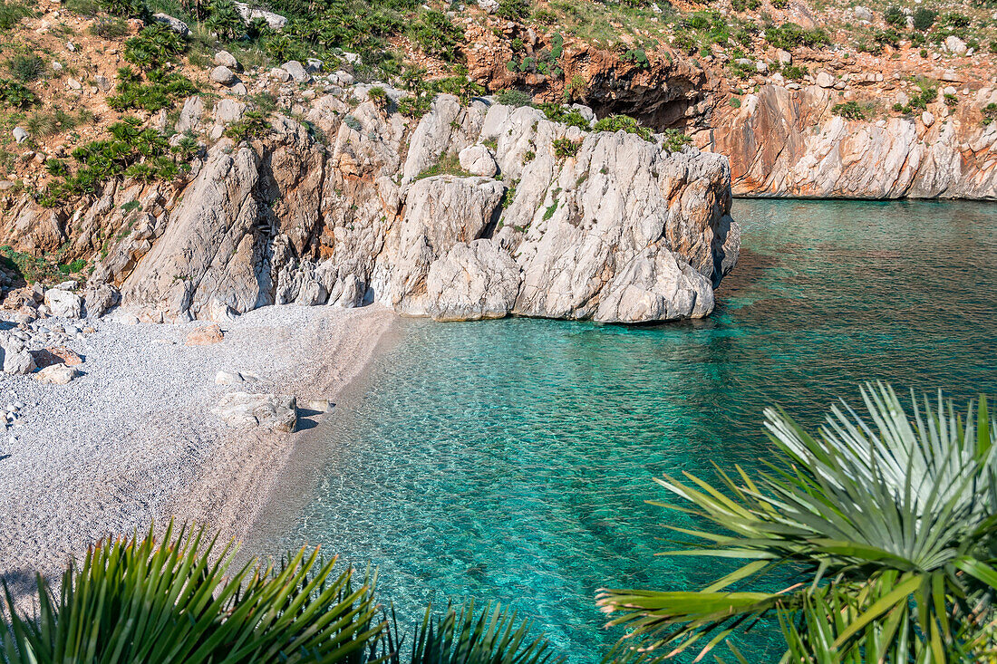 Cala Tonnarella dell’Uzzo, natural Zingaro Reserve, Castellammare del Golfo and San Vito Lo Capo, Trapani province, Sicily, Italy