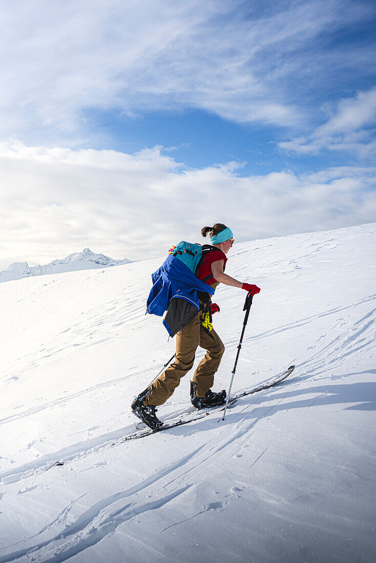 Ski touring at Valle Spluga Valchiavenna Lombardia Italy