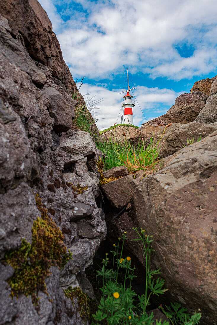 Europa, Dänemark, Färöer Inseln, Streymoy, Torshavn: der Leuchtturm und sein historischer Park