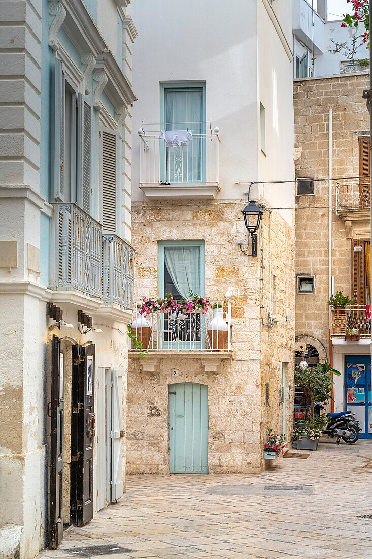 Polignano a Mare, bari, Apulia, Italy. In the historic old town of Polignano a Mare