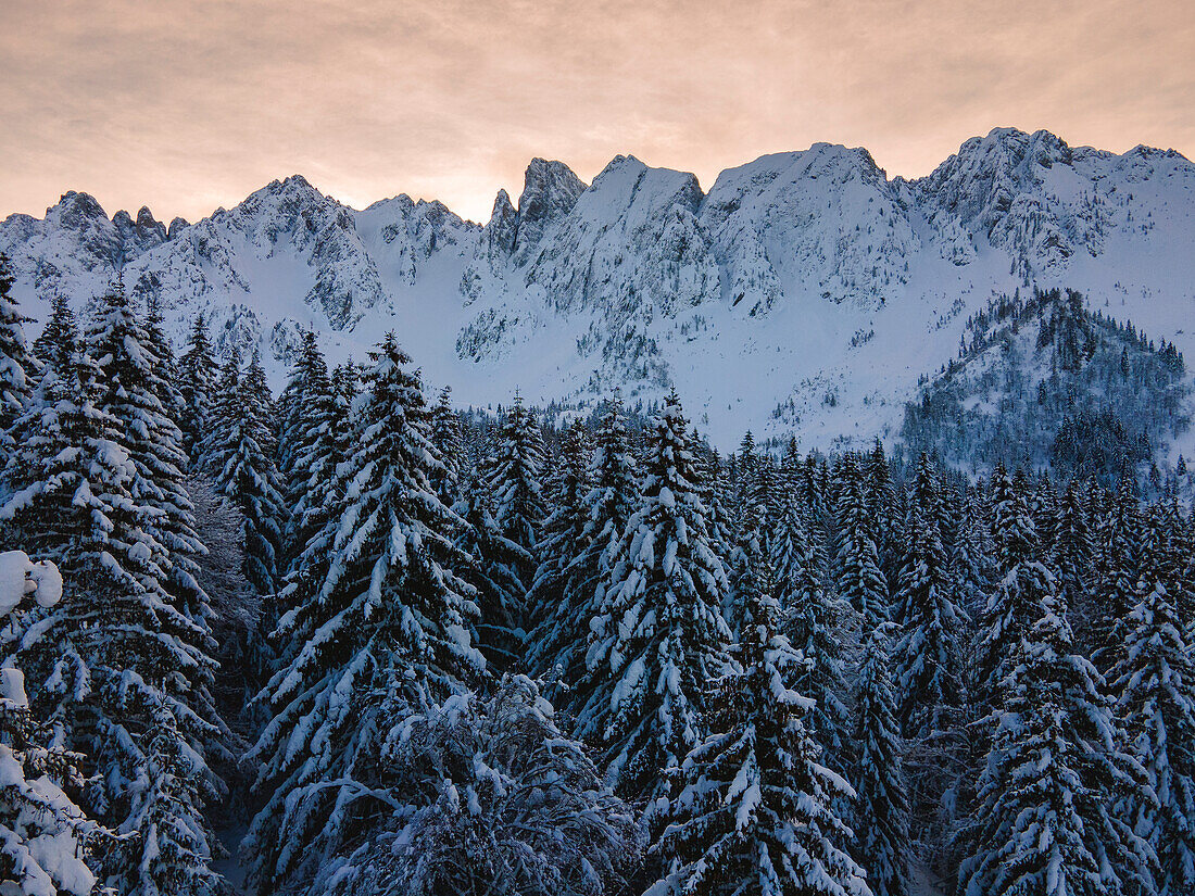 Orobie alps aerial view, Campelli pass in Schilpario, Bergamo province, Lombardy, Italy.