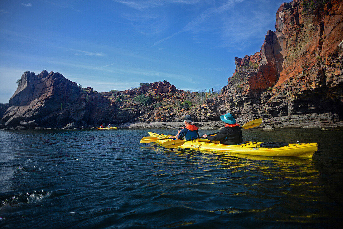 Kajakfahren auf der Sea of Cortez, Baja California, Mexiko