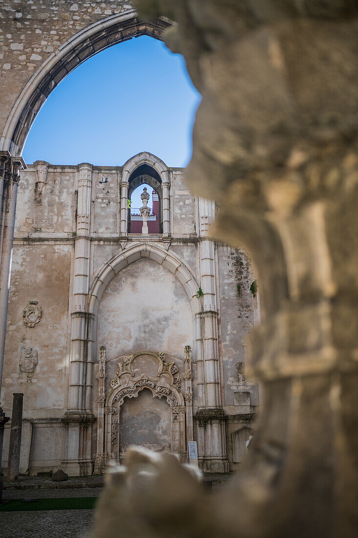 Carmo Convent (Convento da Ordem do Carmo), a former Catholic convent ruined during the 1755 and home of the The Carmo Archaeological Museum (MAC), Lisbon, Portugal