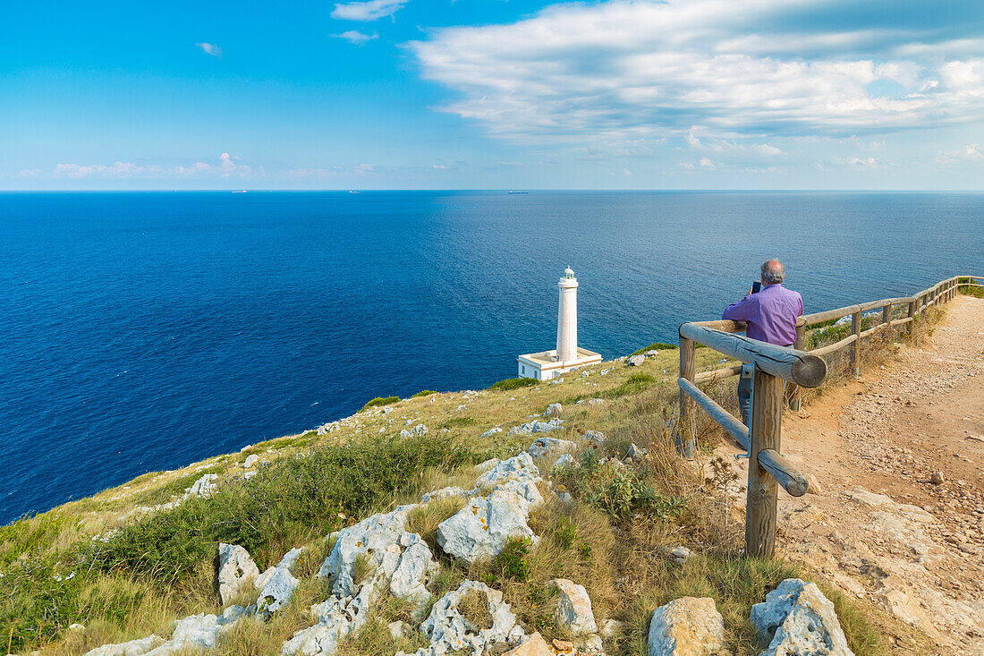 Palascia Lighthouse in Cape Otranto, Otranto district, Apulia, Italy