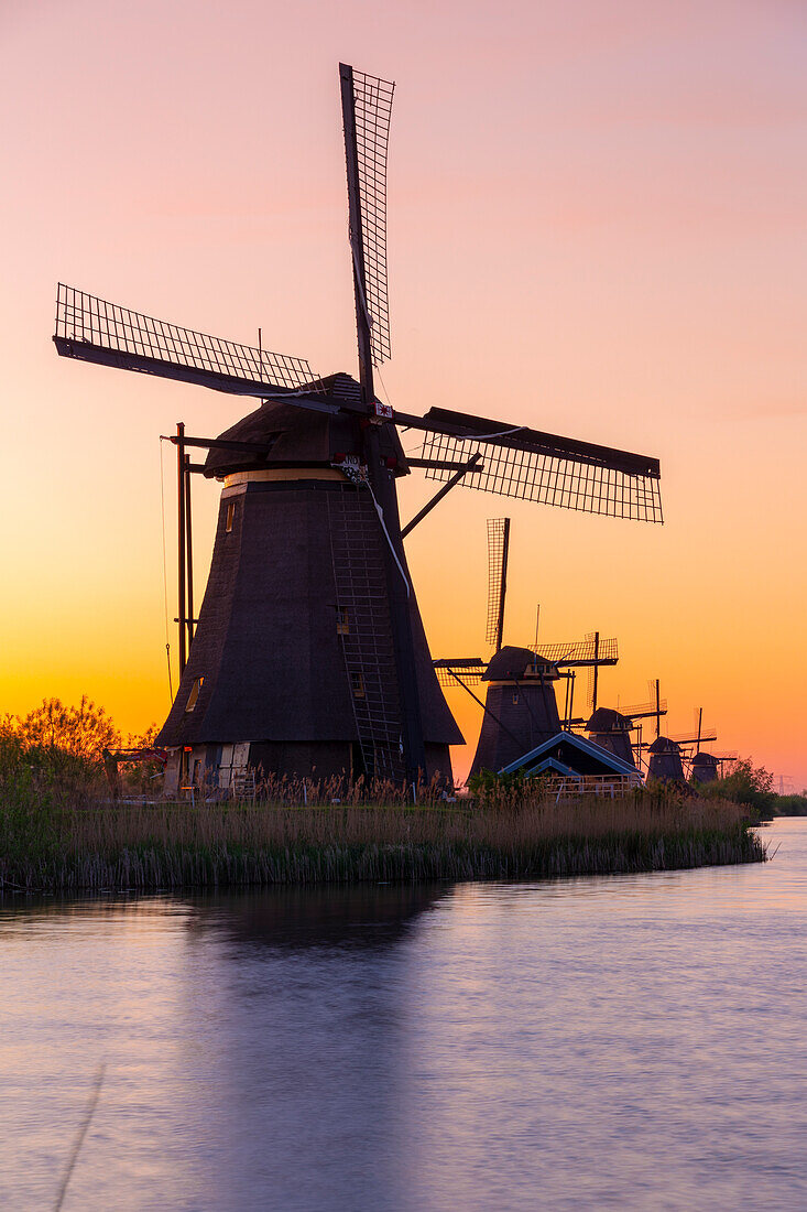 Windmills in Kinderdijk, South Holland, Netherlands