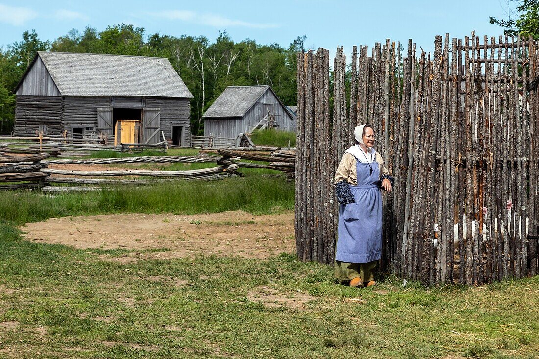 Robichaud-Haus und -Farm aus dem Jahr 1846, historisches akadisches Dorf, Bertrand, New Brunswick, Kanada, Nordamerika