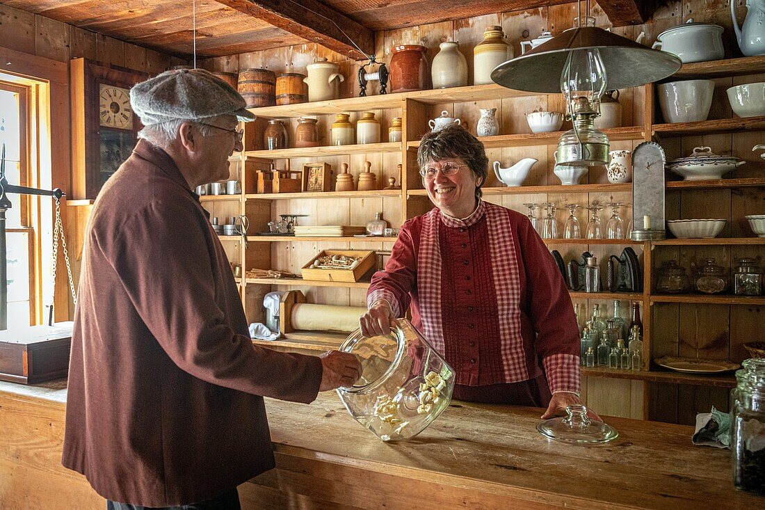 J.l. godin general store built in 1889, historic acadian village, bertrand, new brunswick, canada, north america