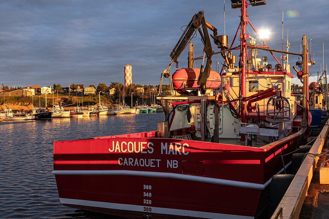 Fishing port at sunset, caraquet, new brunswick, canada, north america