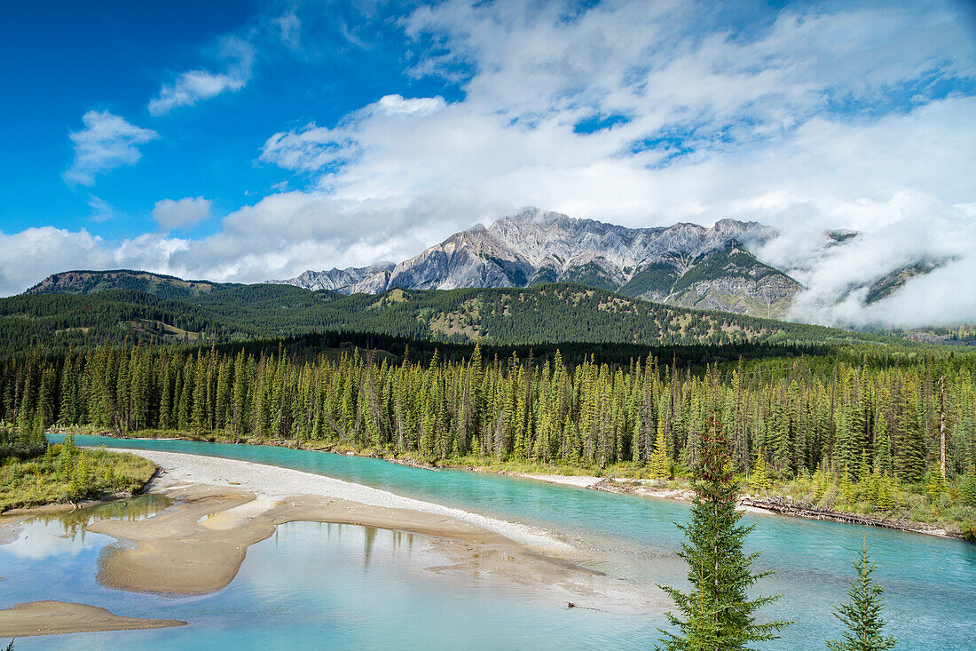 Icefields Parlway in der Nähe des Lake Louise, Banff National Park, Alberta, Kanada