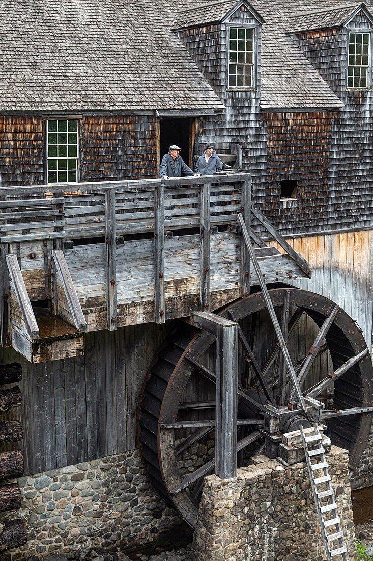 Sawmill and wooden flour mill, kings landing, historic anglophone village, prince william parish, fredericton, new brunswick, canada, north america