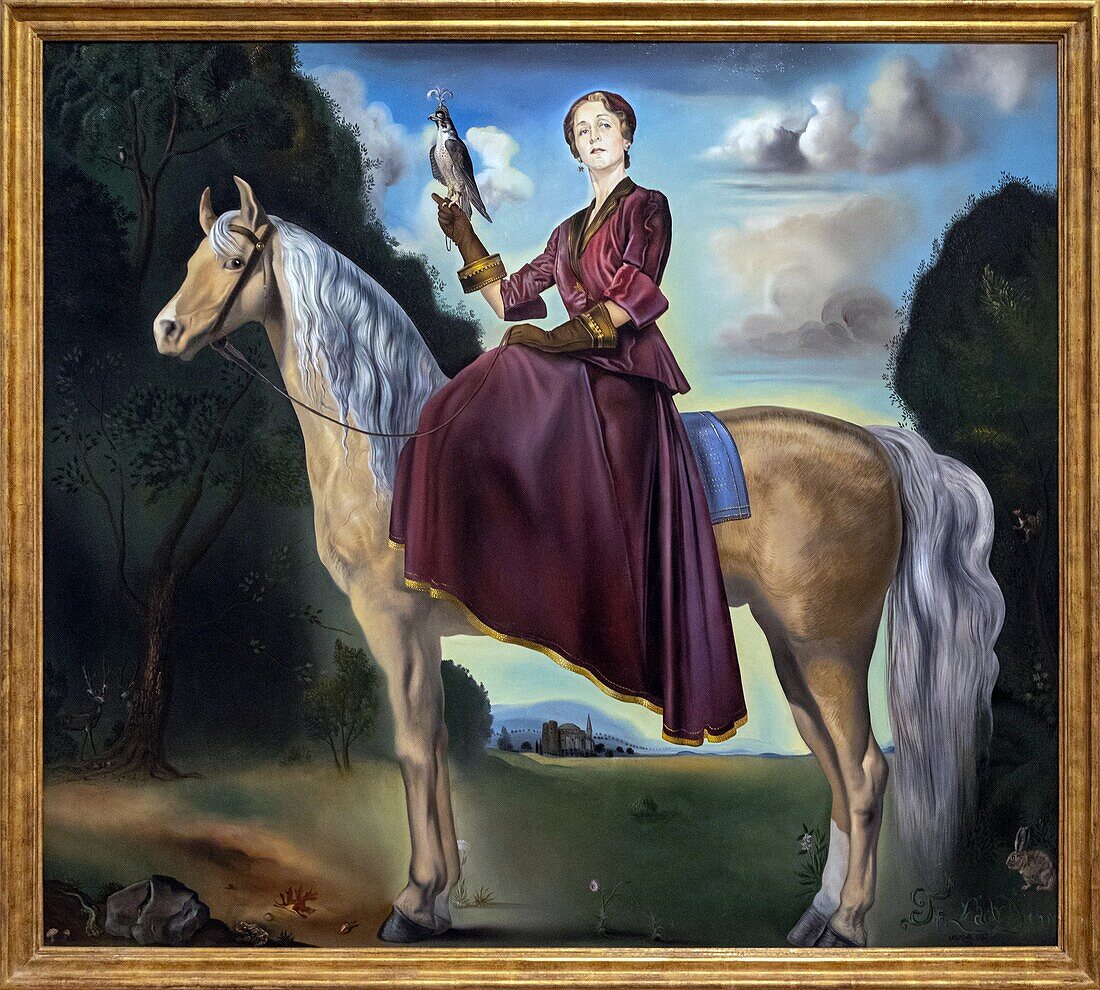 Equestrian fantasy, portrait of lady dunn, 1954, salvador dali, beaverbrook art gallery, fredericton, new brunswick, canada, north america