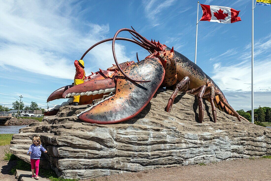 Biggest lobster in the world, 11 meters long and weighing 90 tons, shediac, lobster capital of the world, new brunswick, canada, north america